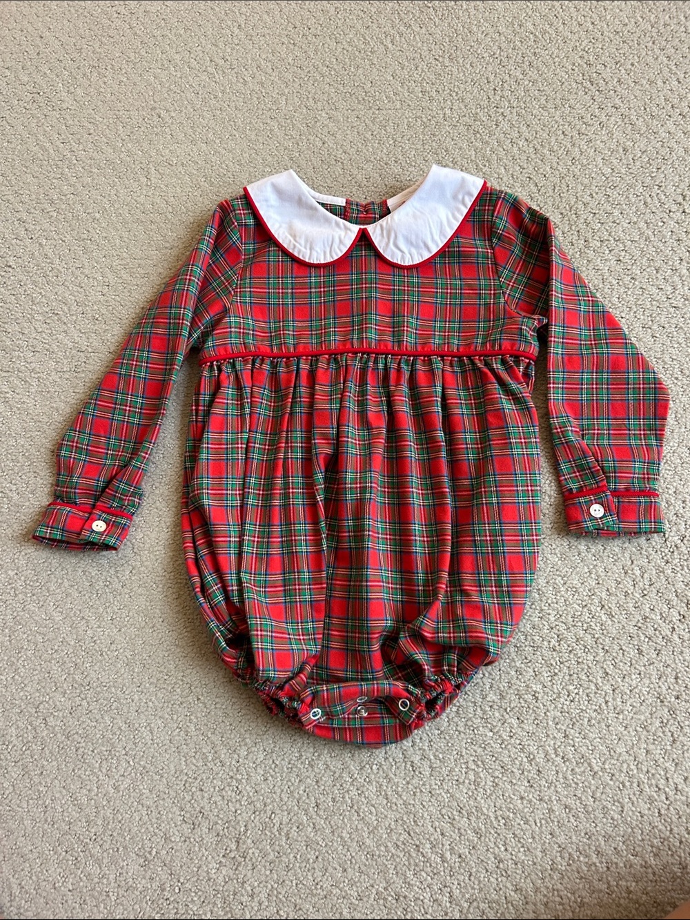 Shrimp & Grits Kids Christmas Plaid Bubble